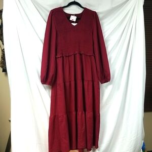 Wine red color dress size XL